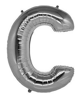 S/SHAPE FOLYO BALON HARF -C- GÜMÜŞ