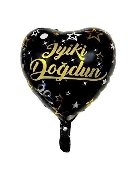 18'' KALP İYİ Kİ DOĞDUN SİYAH FOLYO BALON