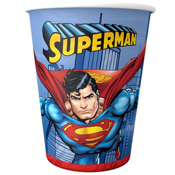 Süperman Karton Bardak 8 Adet