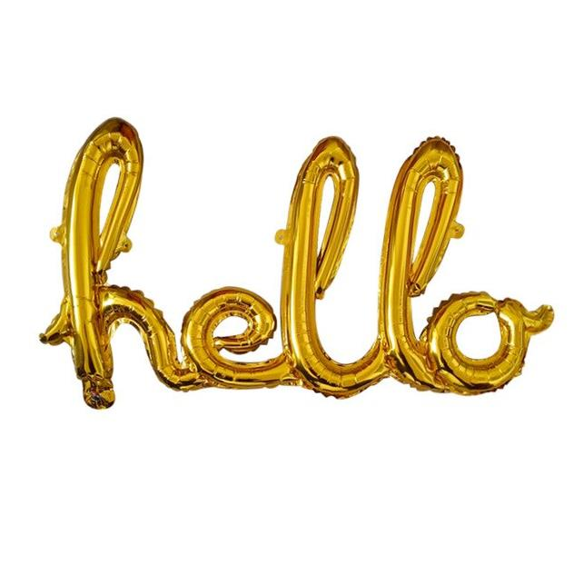 Hello Yazılı Folyo Balon Gold Renk 100 Cm X 55 Cm