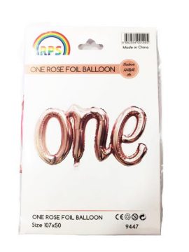 One 1 Yaş Folyo Balon Rosegold 107Cm X 50Cm