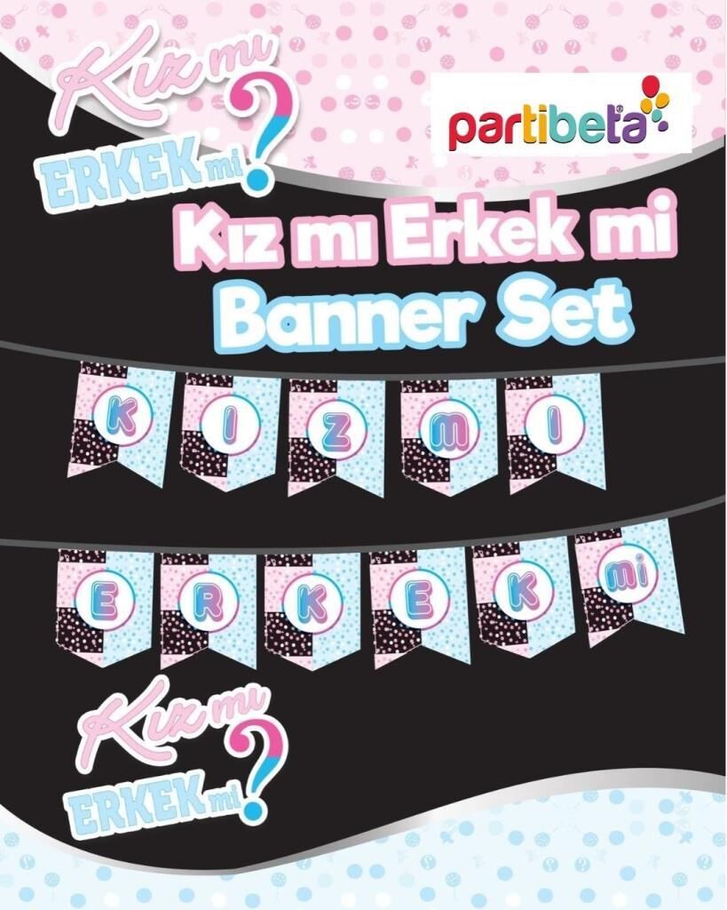 KIZ MI ERKEK Mİ BANNER BAYRAK SET