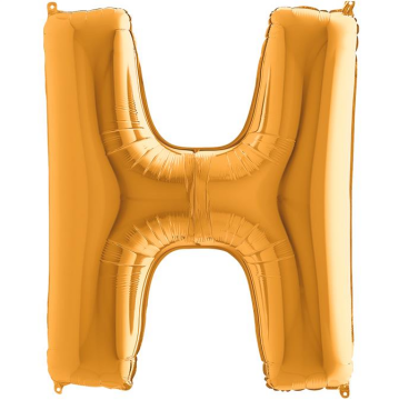 S/SHAPE FOİL BALON - LETTER -H- GOLD