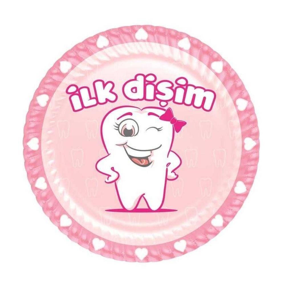 İLK DİŞİM PEMBE KARAKTERLİ KARTON TABAK