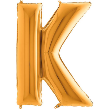S/SHAPE FOİL BALON - LETTER -K- GOLD