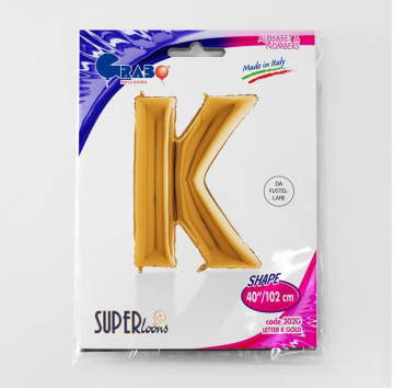 S/SHAPE FOİL BALON - LETTER -K- GOLD