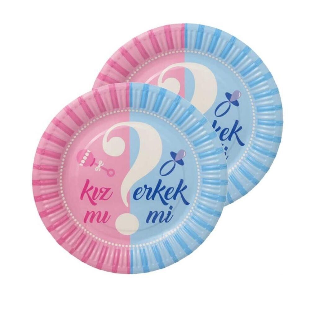 KIZ MI ERKEK Mİ KARAKTERLİ KARTON TABAK