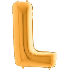 S/SHAPE FOİL BALON - LETTER -L- GOLD