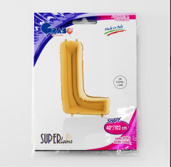 S/SHAPE FOİL BALON - LETTER -L- GOLD
