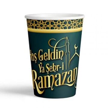 HOŞGELDİN RAMAZAN BASKILI KARTON BARDAK 8 Lİ