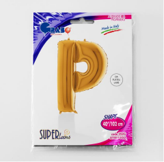 S/SHAPE FOİL BALON - LETTER -P- GOLD