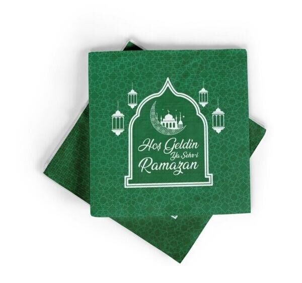 HOŞGELDİN RAMAZAN BASKILI YEŞİL KAĞIT PEÇETE