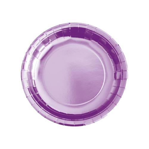 Metalize Karton Tabak Lila Renk ( 8 Adet )