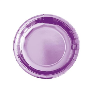 Metalize Karton Tabak Lila Renk ( 8 Adet )