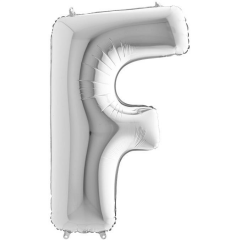 S/SHAPE FOİL BALON - LETTER -F- SILVER