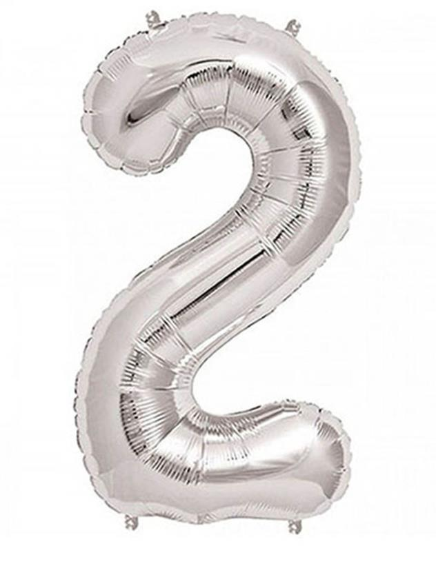 S/SHAPE FOLYO BALON RAKAM -2- GÜMÜŞ