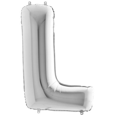 S/SHAPE FOİL BALON - LETTER -L- SILVER