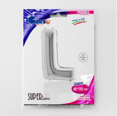 S/SHAPE FOİL BALON - LETTER -L- SILVER