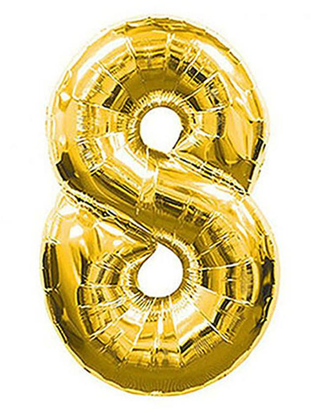 S/SHAPE FOLYO BALON RAKAM -8- GOLD