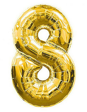 S/SHAPE FOLYO BALON RAKAM -8- GOLD