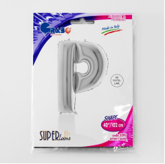 S/SHAPE FOİL BALON - LETTER -P- SILVER