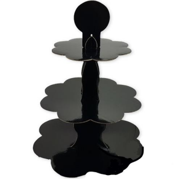 3 KATLI CUPCAKE STANDI DÜZ SİYAH