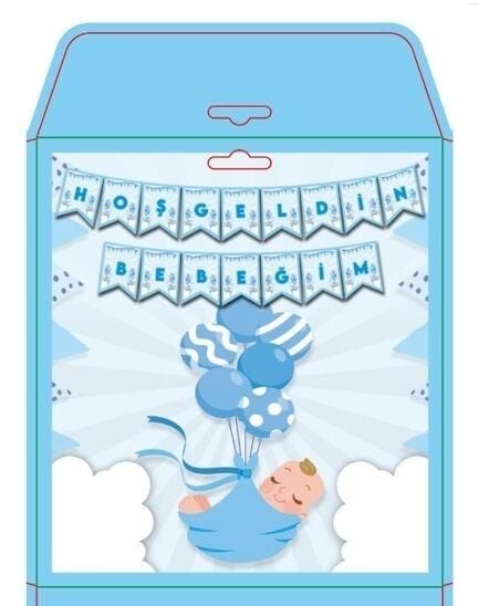 HOŞGELDİN BEBEĞİM MAVİ BANNER BAYRAK SET