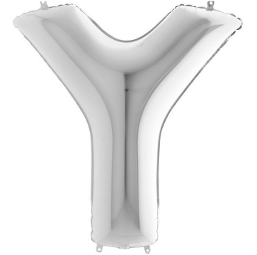 S/SHAPE FOİL BALON - LETTER -Y- SILVER