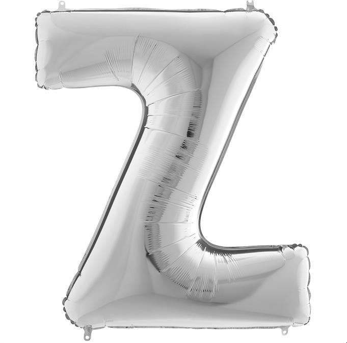 S/SHAPE FOİL BALON - LETTER -Z- SILVER
