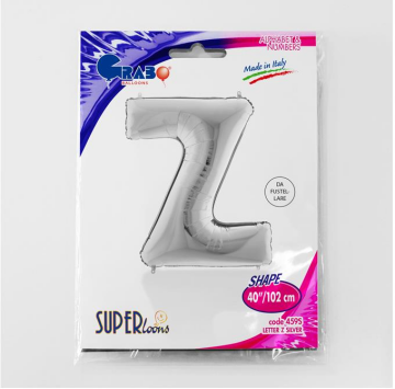 S/SHAPE FOİL BALON - LETTER -Z- SILVER