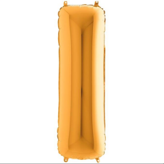 S/SHAPE FOİL BALON - LETTER -I- GOLD