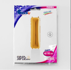 S/SHAPE FOİL BALON - LETTER -I- GOLD