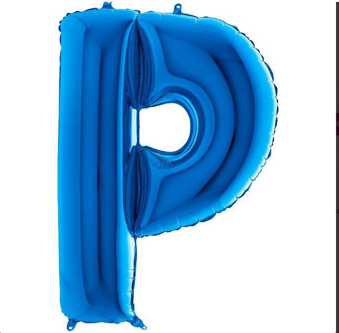 S/SHAPE FOİL BALON - LETTER -P- BLUE