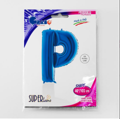 S/SHAPE FOİL BALON - LETTER -P- BLUE
