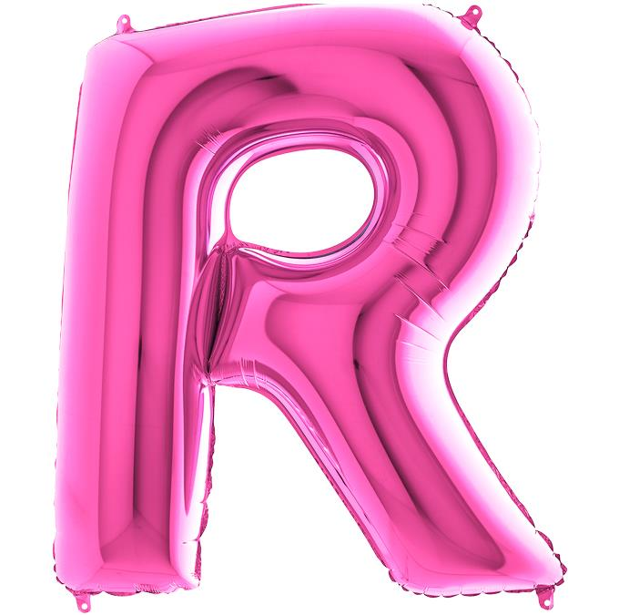 S/SHAPE FOİL BALON - LETTER -R- PINK