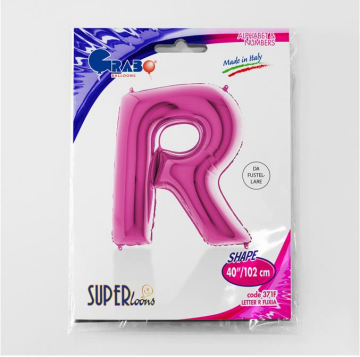 S/SHAPE FOİL BALON - LETTER -R- PINK