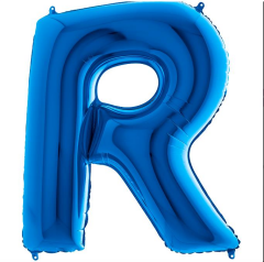 S/SHAPE FOİL BALON - LETTER -R- BLUE