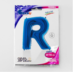 S/SHAPE FOİL BALON - LETTER -R- BLUE