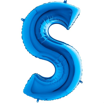 S/SHAPE FOİL BALON - LETTER -S- BLUE