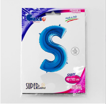 S/SHAPE FOİL BALON - LETTER -S- BLUE