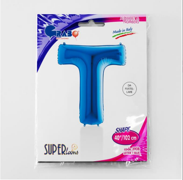 S/SHAPE FOİL BALON - LETTER -T- BLUE