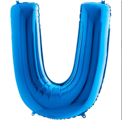 S/SHAPE FOİL BALON - LETTER -U- BLUE