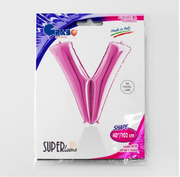 S/SHAPE FOİL BALON - LETTER -V- PINK
