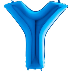S/SHAPE FOİL BALON - LETTER -Y- BLUE