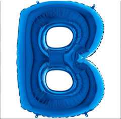 S/SHAPE FOİL BALON - LETTER -B- BLUE