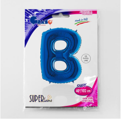 S/SHAPE FOİL BALON - LETTER -B- BLUE