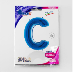 S/SHAPE FOİL BALON - LETTER -C- BLUE