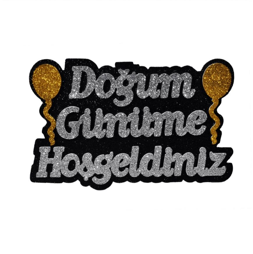 Strafor Doğum Günüme Hoşgeldiniz Gümüş Simli