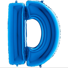 S/SHAPE FOİL BALON - LETTER -D- BLUE