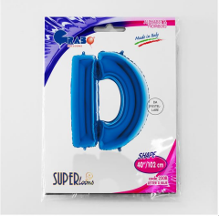 S/SHAPE FOİL BALON - LETTER -D- BLUE